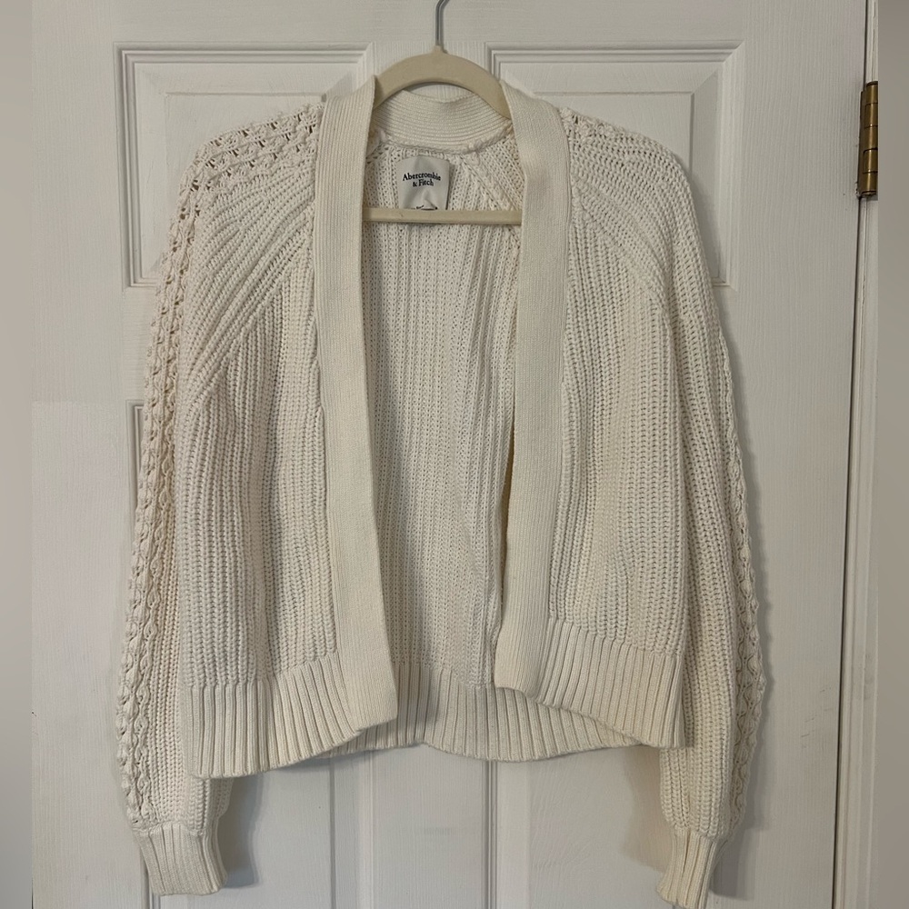Abercrombie Mid-Length White Cardigan - Size Small